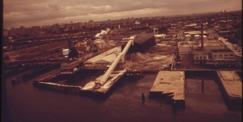Aerial view of a fertilizer production plant