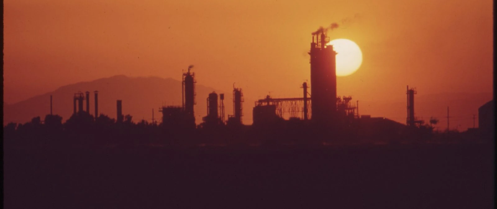 Fertilizer plant at sunset