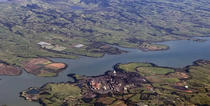 Aerial view of a steel mill