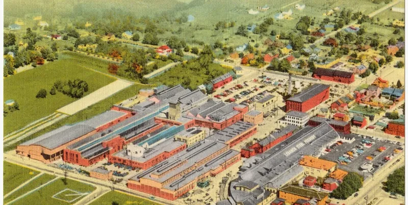 Aerial view of a steel foundry